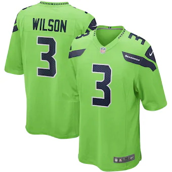 mens nike russell wilson neon green seattle seahawks altern